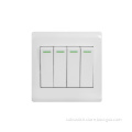 16AX250V Light Switch 4Gang 1Way White Wide Rocker